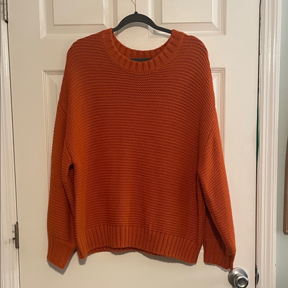 New Directions Vibrant Orange Crew Neck Sweater